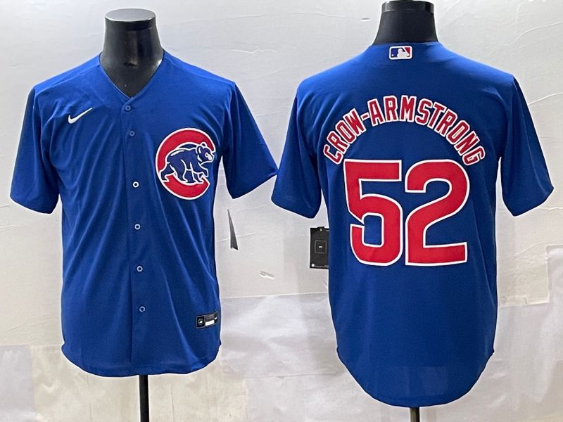 Men 2025 Chicago Cubs #52 Crow-Armstrong Blue Game Nike MLB Jersey style 1